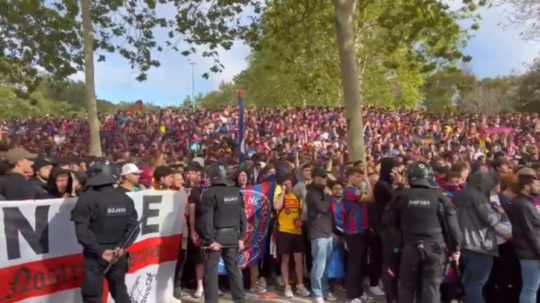 UCL 2023&ndash;24: PSG के खिलाफ मुकाबले से पहले बार्सिलोना के प्रशंसक 'विनीसियस डाई' के नारे लगाने लगे, वीडियो हुआ वायरल