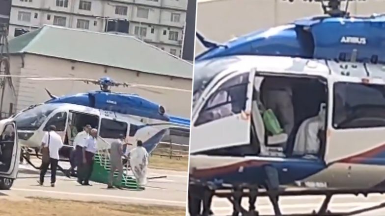 West Bengal :हेलिकॉप्टर के भीतर सीट पर बैठने के दौरान फ़िसली सीएम ममता बनर्जी-Video