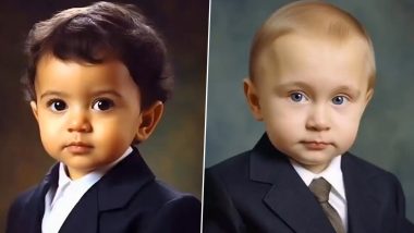 पीएम मोदी और विश्व के अन्य नेताओं की बच्चों के रूप में तस्वीर