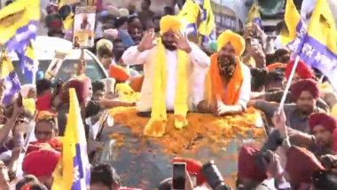 Punjab: सीएम भगवंत मान ने किया आप उम्मीदवार के लिए रूपनगर में रोड शो -Video