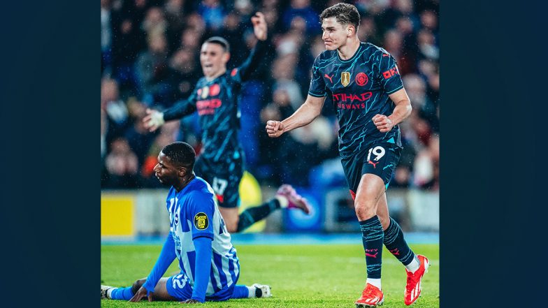 Premier League 2023&ndash;24: मैनचेस्टर सिटी ने ब्राइटन को 4-0 से हराया, केविन डी ब्रुने, फिल फोडेन और जूलियन अल्वारेज़ ने दागा गोल