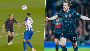 Kevin De Bruyne Diving-Headed Goal Video: ब्राइटन बनाम मैनचेस्टर सिटी मैच के दौरान केविन डी ब्रुने ने डाइविंग की मदद से किया शानदार गोल, देखें वीडियो