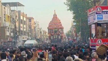 Video:मदुरै के मीनाक्षी अम्मन कोविल चिथिराई महोत्सव की रथयात्रा में हजारों भक्त हुए शामिल