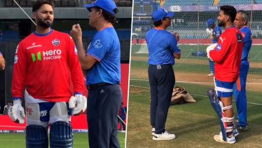 Rishabh Pant Meets Sachin Tendulkar: ऋषभ पंत ने सचिन तेंदुलकर से की मुलाकात, मैच से पहले मास्टर ब्लास्टर से लिए टिप्स, देखें वीडियो