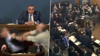 Chaotic Fight In Georgia Parliament: जॉर्जिया की संसद में फॉरेन एजेंट लॉ कानून के चर्चा के समय सांसदों के बीच हाथापाई, देखें लड़ाई का वीडियो
