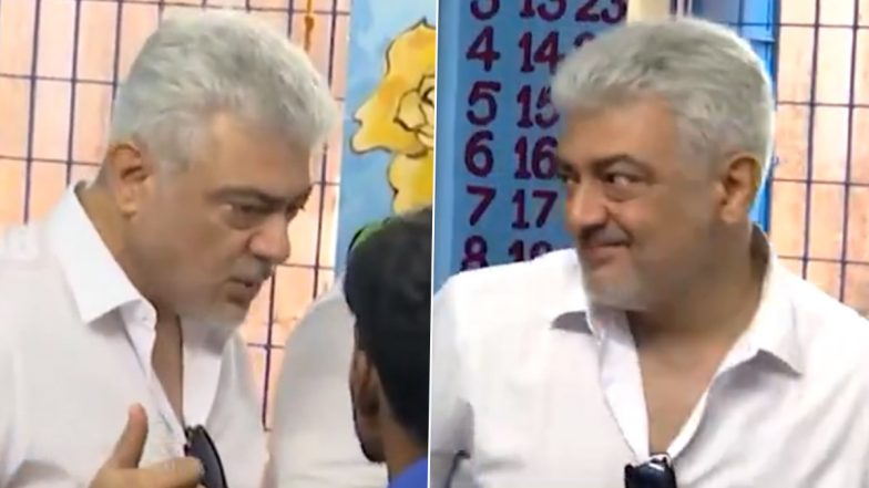 Lok Sabha Elections 2024: चेन्नई के पोलिंग बूथ में दिखे Ajith Kumar, किया मतदान (Watch Video)