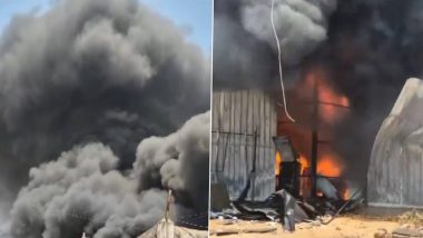 Andhra Pradesh Fire Video: आंध्र प्रदेश में एक गोदाम में लगी भीषण आग, दमकल की गाड़ियां मौके पर मौजूद