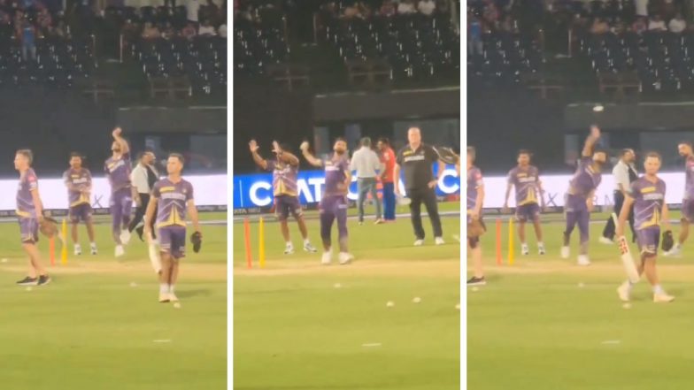 Shreyas Iyer Imitate Sunil Narine: CSK के खिलाफ मैच से पहले श्रेयस अय्यर ने कोशिश की सुनील नारायण की गेंदबाजी एक्शन की नकल, देखें मजेदार वीडियो