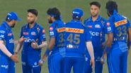 PBKS vs MI IPL 2024: मैच के आखिरी ओवर में आकाश मधवाल ने कप्तान हार्दिक पंड्या को किया इग्नोर, वायरल वीडियो में रोहित शर्मा से करते दिखें डिस्कशन, देखें Video