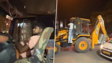 Viral Video: ट्रैफिक जाम होने पर बीच सड़क पर ही JCB खड़ी कर सो गया ड्राइवर, जानें फिर क्या हुआ