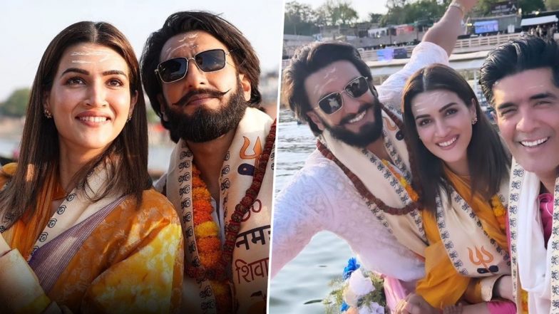 Kriti Sanon and Ranveer Singh Visits Kashi: कृति सेनन ने रणवीर सिंह और मनीष मल्होत्रा के साथ किया काशी का भ्रमण, शेयर की गंगा घाट से तस्वीरें (View Pics)