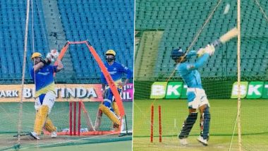 MS Dhoni Hits Shots In Training Session: इकाना स्टेडियम में एमएस धोनी ने लगाएं बड़े शॉट्स, ट्रेनिंग सेशन में दीपक हुडा ने भी जमाएं रंग, देखें वीडियो