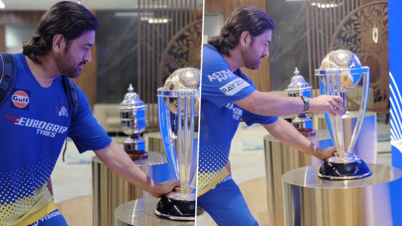 MI के खिलाफ मैच से पहले BCCI हेडक्वार्टर पहुंचें एमएस धोनी, ICC विश्व कप की ट्रॉफी को छुते देख नॉस्टैल्जिक फैंस ने दिया रिएक्शन