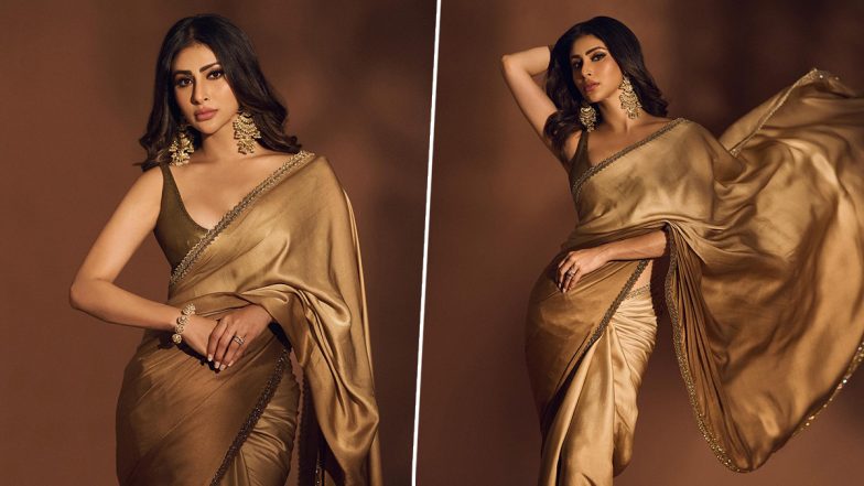 Mouni Roy ने गोल्डन साड़ी में शेयर की खूबसूरत तस्वीरें, एक्ट्रेस की दिलकश अदाओं ने फैंस को बनाया दीवाना (View Pics)