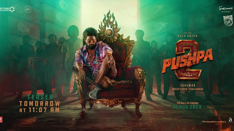 Allu Arjun ने अपने जन्मदिन के मौके पर रिलीज किया Pushpa 2 का शानदार पोस्टर, आज इस वक्त रिलीज होगा फिल्म का टीजर (View Pics)