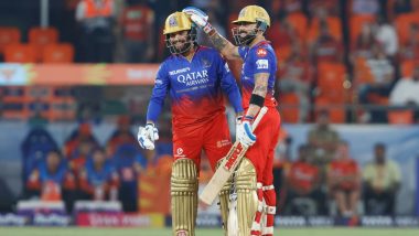 SRH vs RCB, IPL 2024 41th Match: रॉयल चैलेंजर्स बेंगलुरु ने सनराइजर्स हैदराबाद को दिया 207 रनों का लक्ष्य, विराट कोहली और रजत पाटीदार ने खेली शानदार अर्धशतकीय पारी