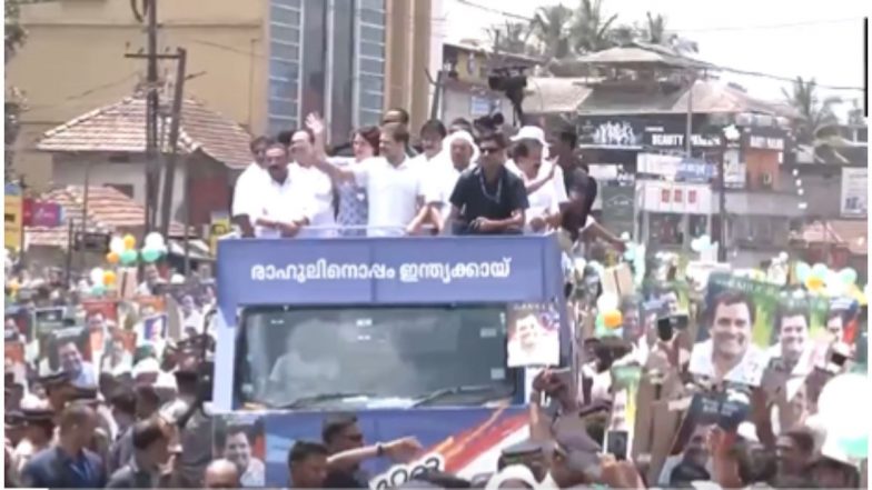 Rahul Gandhi Roadshow in Wayanad: राहुल गांधी ने वायनाड में किया रोड शो, आज दाखिल करेंगे नामांकन- VIDEO