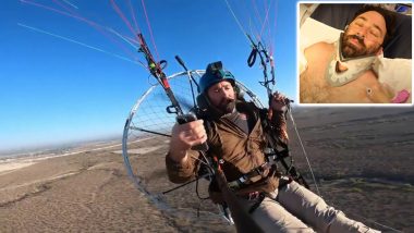 VIDEO: छूकर निकल गई मौत! आसमान से 85 फीट नीचे गिरा पैरामोटर पायलट, हालत गंभीर, वीडियो में देखें भयानक हादसा