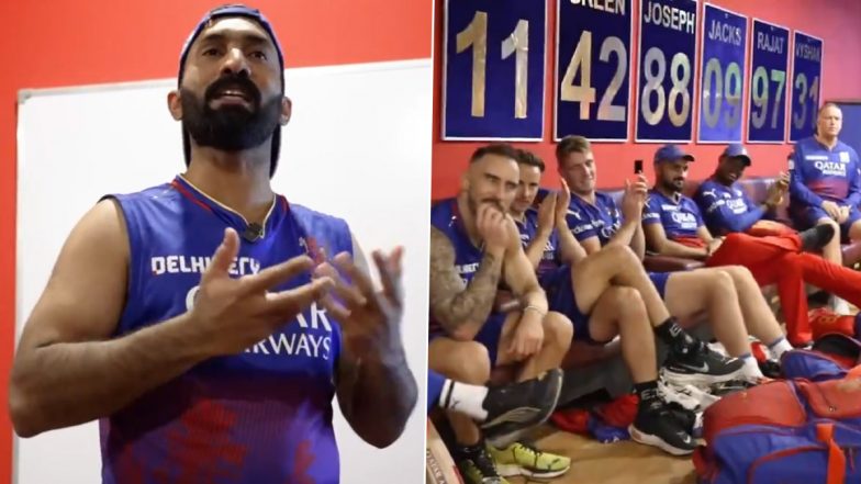 RCB vs CSK मैच के बाद दिनेश कार्तिक ने दिल छू लेने वाला ड्रेसिंग रूम में दिया भाषण, देखें वीडियो