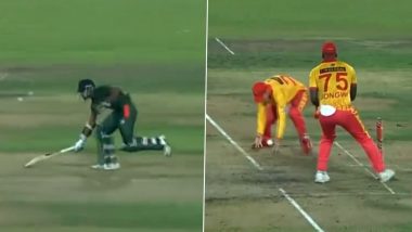 BAN vs ZIM 4th T20I: ज़िम्बाब्वे ने एक ही गेंद पर दो रन आउट के मौके गंवाए, वीडियो देख आप भी नहीं रोक पाएंगे अपनी हंसी- WATCH VIDEO