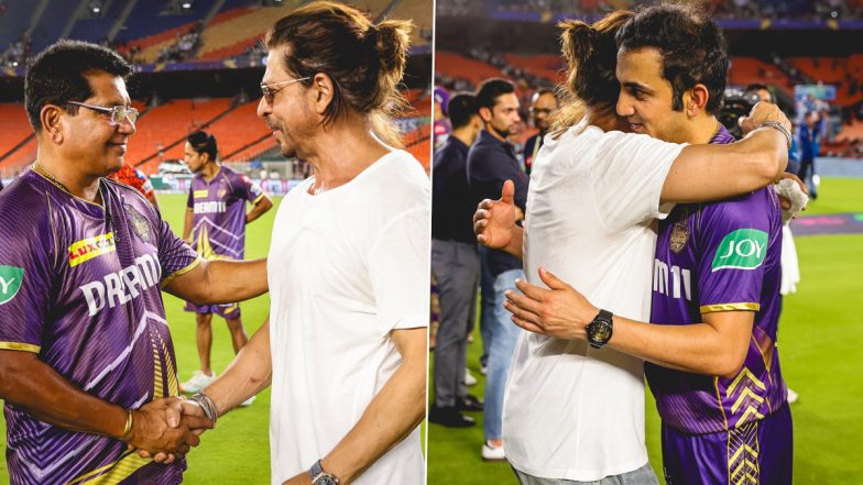 Shah Rukh Khan Hugs Gautam Gambhir: KKR vs SRH क्वालीफायर 1 के बाद शाहरुख खान ने गौतम गंभीर को लगाया गले, तस्वीर हुई वायरल