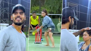 Nitish Rana Playing Turf-Cricket: नितीश राणा ने पत्नी साची मारवाह के साथ खेला टर्फ-क्रिकेट, देखें वीडियो