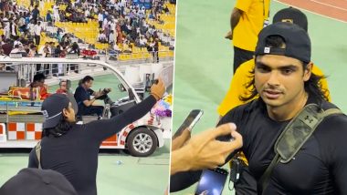 Neeraj Chopra Clicks Selfies With Fans: कतर स्पोर्ट्स क्लब में नीरज चोपड़ा ने प्रशंसकों के साथ ली सेल्फी, वीडियो हुआ वायरल