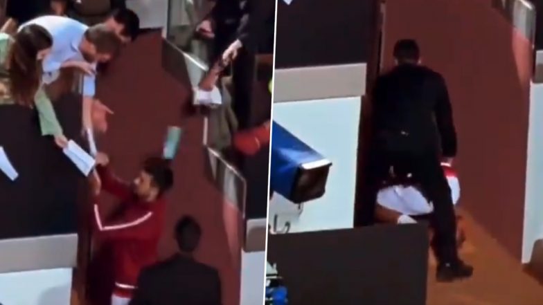 Novak Djokovic Accidentally Hit by Bottle: ऑटोग्राफ दे रहे थे नोवाक जोकोविच,अचानक प्रशंसक के बैग से बोतल गिरकर उनके सिर पर लग गई, देखें वीडियो