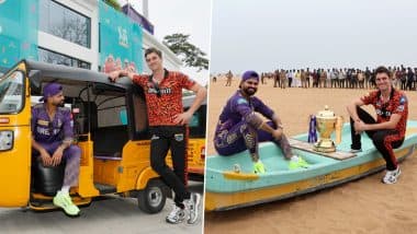 IPL 2024 फाइनल से पहले श्रेयस अय्यर और पेट कम्मिंस ट्रॉफी के साथ फोटो देते हुए आए नजर, तस्वीर हुई वायरल
