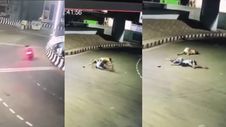 VIDEO: बाइक सवार 3 युवक डिवाइडर से टकराकर फ्लाईओवर से नीचे गिरे, 2 की मौत, वीडियो में देखें खौफनाक हादसा