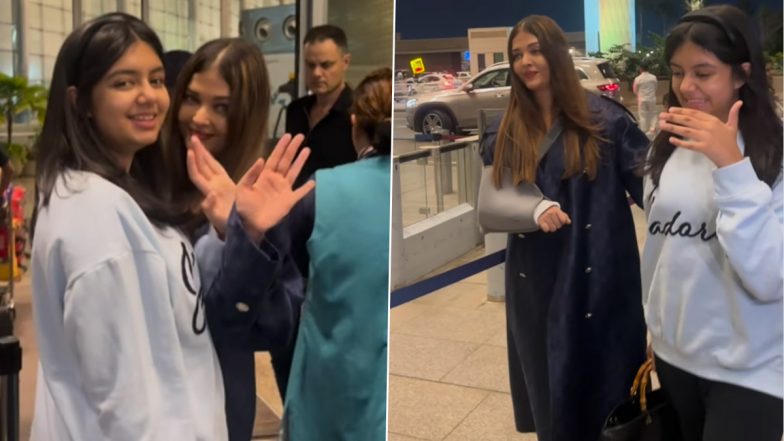 मां Aishwarya Rai के साथ एयरपोर्ट पर स्पॉट हुईं Aaradhya, पैपराजी को प्यार से कहा - 'बाय-बाय' (Watch Video)