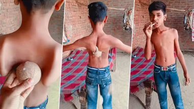 Viral Video: पीठ की हड्डियों से लड़के ने तोड़ दिया सूखा नारियल, उसके कारनामे को देख दंग रह जाएंगे आप