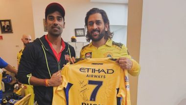 MS Dhoni Gifts Signed Jersey To Shashank Singh: पंजाब किंग्स बनाम चेन्नई सुपर किंग्स IPL 2024 मैच के बाद एमएस धोनी ने शशांक सिंह को गिफ्ट में दीं ऑटोग्राफ वाली जर्सी, देखें तस्वीरें