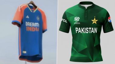 India vs Pakistan Jersey War: ICC T20 विश्व कप 2024 के लिए नई जर्सी रिलीज़ होने के बाद भिड़े भारतीय और पाकिस्तानी फैंस, देखें मजेदार रिएक्शन