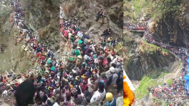 VIDEO: चार धाम यात्रा के दौरान यमुनोत्री में खतरनाक रास्ते पर श्रद्धालुओं का लगा भीषण 'जाम', प्रशासन के छूटे पसीने