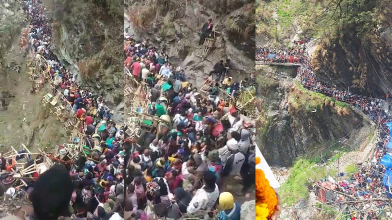 VIDEO: चार धाम यात्रा के दौरान यमुनोत्री में खतरनाक रास्ते पर श्रद्धालुओं का लगा भीषण 'जाम', प्रशासन के छूटे पसीने