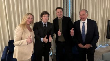 Argentina's President Meets Elon Musk: एलन मस्क ने निवेशकों को अर्जेंटीना में निवेश की दी सलाह, राष्ट्रपति माइली के अपील का दिखा असर (View Tweet)