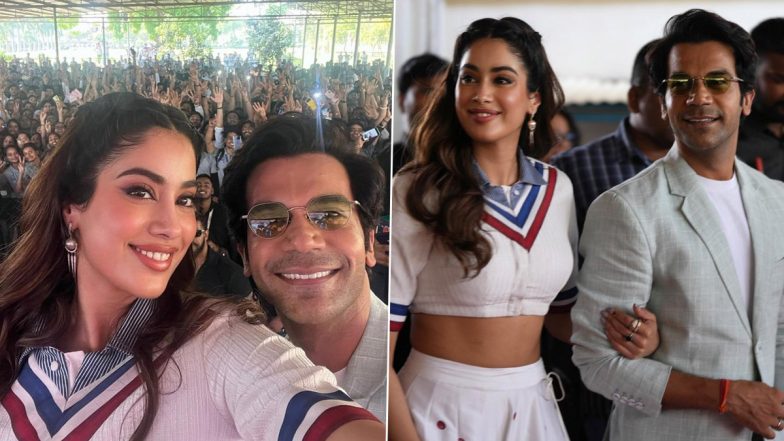 Mr and Mrs Mahi: 'मिस्टर एंड मिसेज माही' के प्रमोशन के लिए दिल्ली पहुंची Janhvi Kapoor, साड़ी में बिखेरा जलवा (View Pics and Watch Video)