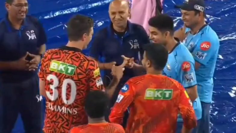 IPL 2024: SRH बनाम&nbsp;GT&nbsp;मैच बारिश के कारण रद्द होने के पहले 'रॉक, पेपर, सीज़र्स' गेम खेलते दिखे पैट कमिंस और शुभमन गिल,&nbsp;देखें वीडियो