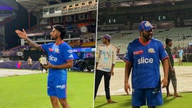 Garden Mein Aaya Hai Kya? KKR के खिलाफ IPL 2024 मैच से पहले रोहित शर्मा ने तिलक वर्मा से पूछा मजेदार सवाल, वीडियो देख नहीं रोक पाएंगे हंसी