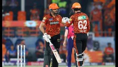 SRH vs RR, IPL 2024 50th Match Live Score Update: सनराइजर्स हैदराबाद ने राजस्थान रॉयल्स को दिया 202 रनों का टारगेट, ट्रैविस हेड और नितीश रेड्डी ने खेली बेहतरीन अर्धशतकीय पारी