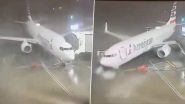 Tornado in Dallas: अमेरिका में तेज हवाओं ने फ्लाइट को धकेला, DFW एयरपोर्ट पर गेट से दूर निकला विमान; सामने आया Video