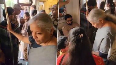 Nirmala Sitharaman in Delhi Metro: वित्त मंत्री निर्मला सीतारमण ने मेट्रो में किया सफर, यात्रियों से की बातचीत, देखें वीडियो