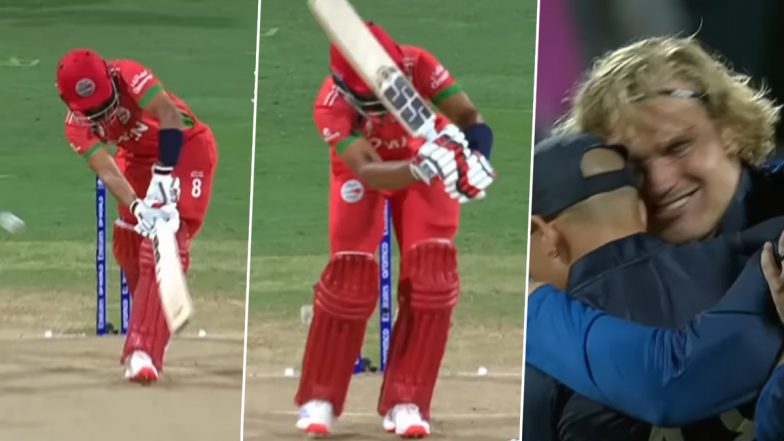 NAM vs OMA T20 World Cup 2024: रुबेन ट्रम्पेलमैन ने मैच की पहली दो गेंदों पर इनस्विंग यॉर्कर से कश्यप प्रजापति, आकिब इलियास को किया आउट, देखें वीडियो
