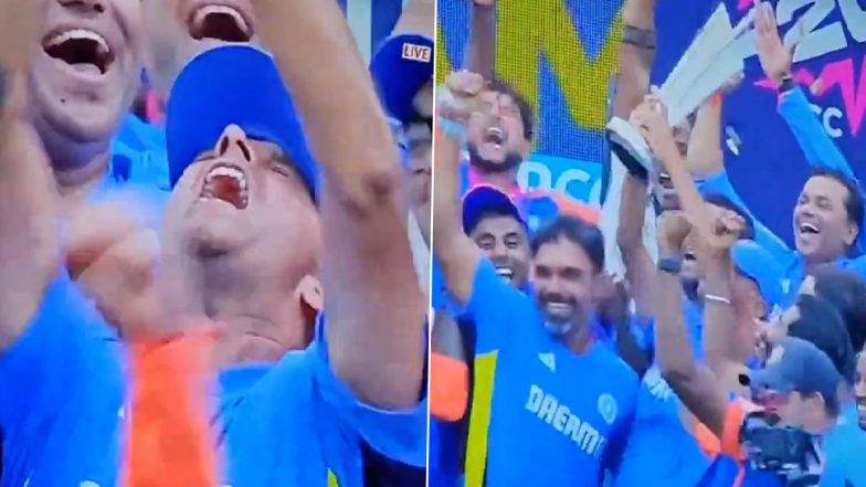 Rahul Dravid Celebration Video: टीम इंडिया ने 17 साल बाद उठाई टी20 वर्ल्ड कप की ट्रॉफी, राहुल द्रविड़ ने कुछ इस अंदाज में किया सेलिब्रेट; देखें वीडियो
