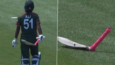 SA vs BAN: बांग्लादेश के जैकर अली ने ओटनील बार्टमैन के बाउंसर का सामना करने के बाद अपना बल्ला दिया तोड़, वीडियो वायरल हुआ