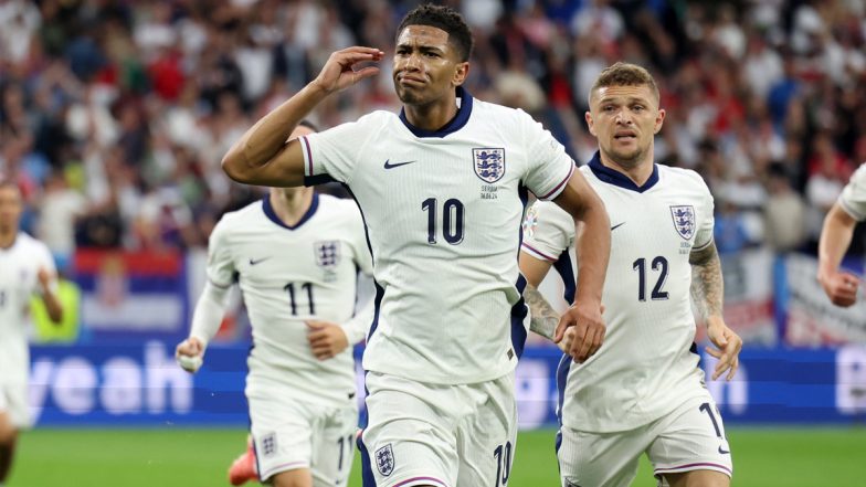 Serbia vs England, UEFA Euro 2024: इंग्लैंड को सर्बिया के खिलाफ यूईएफए यूरो मैच जीतने के बाद जूड बेलिंगहैम की प्रतिक्रिया, देखें तस्वीरें