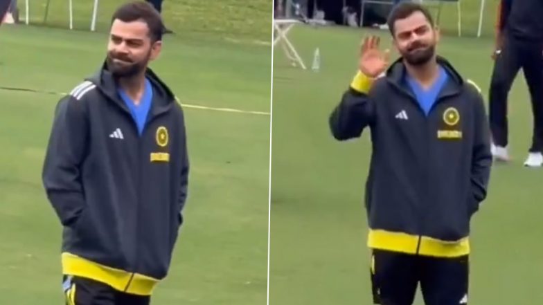 Virat Kohli Responds To Fans In Stadium: कनाडा के खिलाफ मैच रद्द होने के बाद विराट कोहली को स्टेडियम में घूमते देख बावला हुआ फैंस, हाथ हिला कर किया अभिवादन, देखें वीडियो