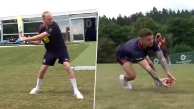 England Footballers Playing Cricket: इंग्लैंड के फुटबॉल खिलाड़ी डेक्लान राइस, कीरन ट्रिपियर और हैरी केन क्रिकेट खेलते हुए आए नजर, वीडियो हुआ वायरल