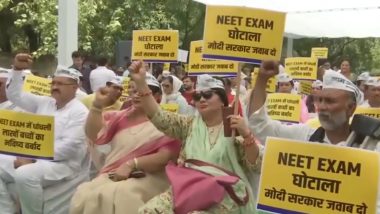 AAP Party's Protest Regarding NEET: आम आदमी पार्टी की और से नीट के रिजल्ट को लेकर दिल्ली में केंद्र सरकार के खिलाफ जंतर-मंतर पर प्रदर्शन-Video